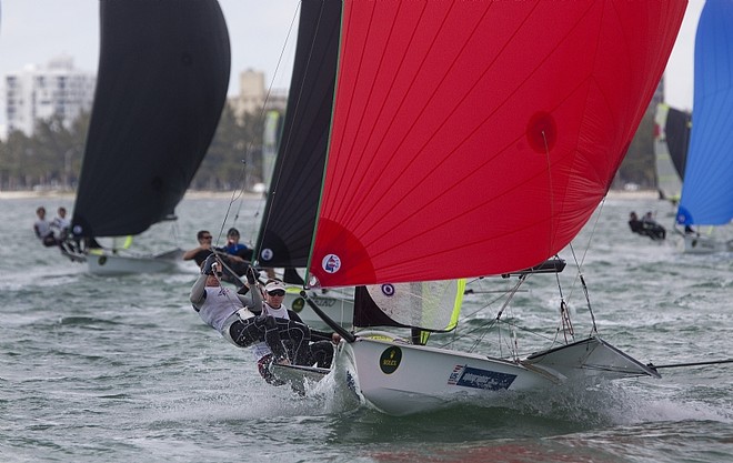 Erik Storck, Trevor Moore, 49er, USA 1105, USA - Rolex Miami OCR ©  Rolex/Daniel Forster http://www.regattanews.com